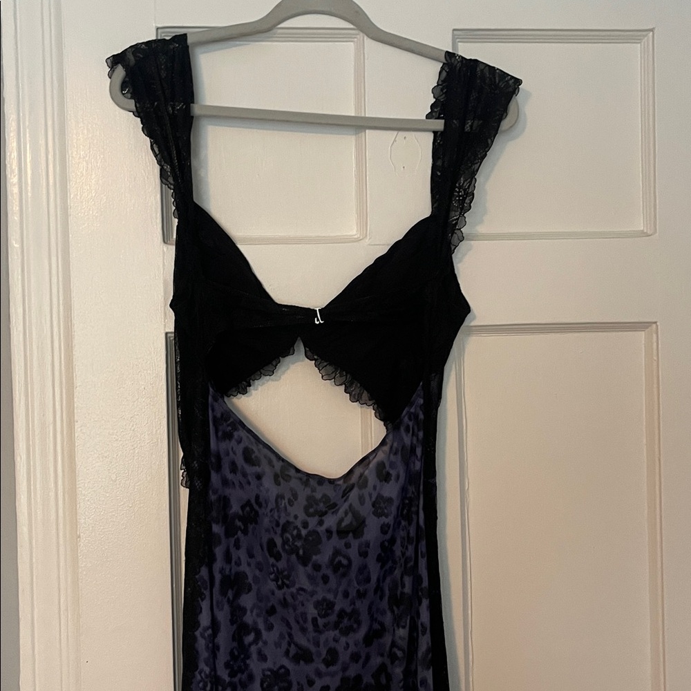 Free people suddenly fine floral slip maxi dress navy animal print - NWT - Picture 7 of 8